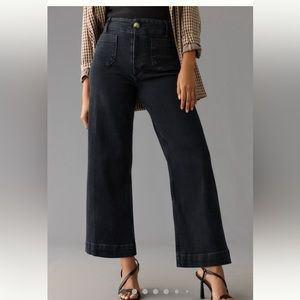 The Colette Denim Cropped Wide-LegJeans by Maeve
